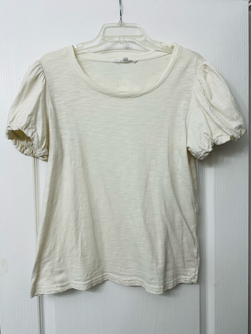 Jane and Delancey Cream Puff Sleeve Scoop Neck Top